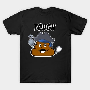 Poop Emoji - Tough @#@# PIrate T-Shirt